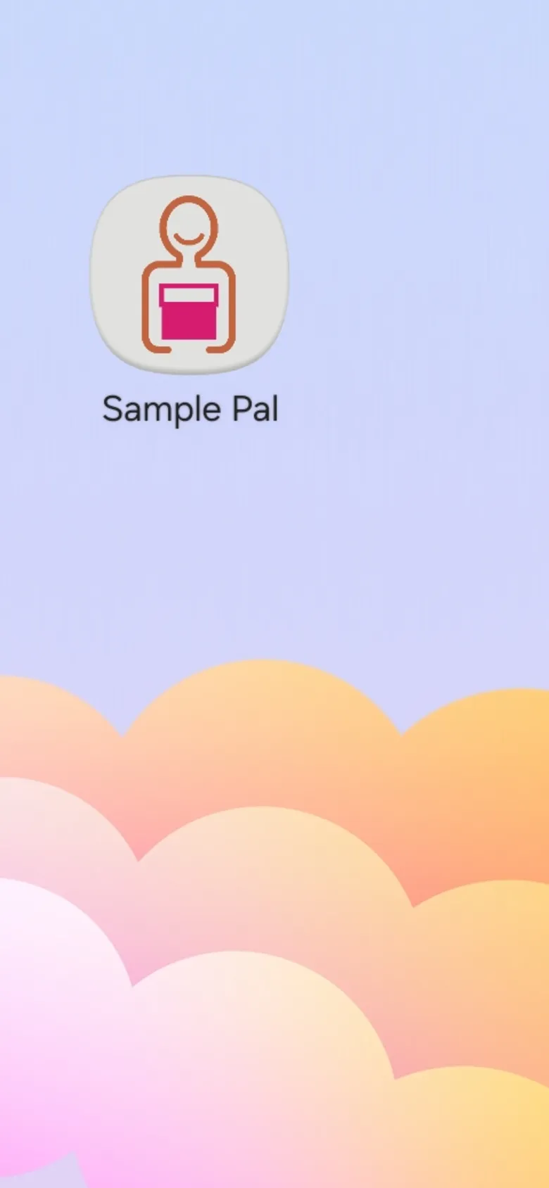 An Android home screen with the SamplePal app icon